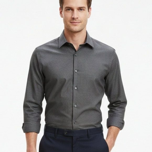 Calvin Klein Other - Men's Calvin Klein Charcol Gray Button Down Shirt Slim Fit Size 16 32/33
